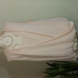 NY&C Peach sleeveless drape blouse